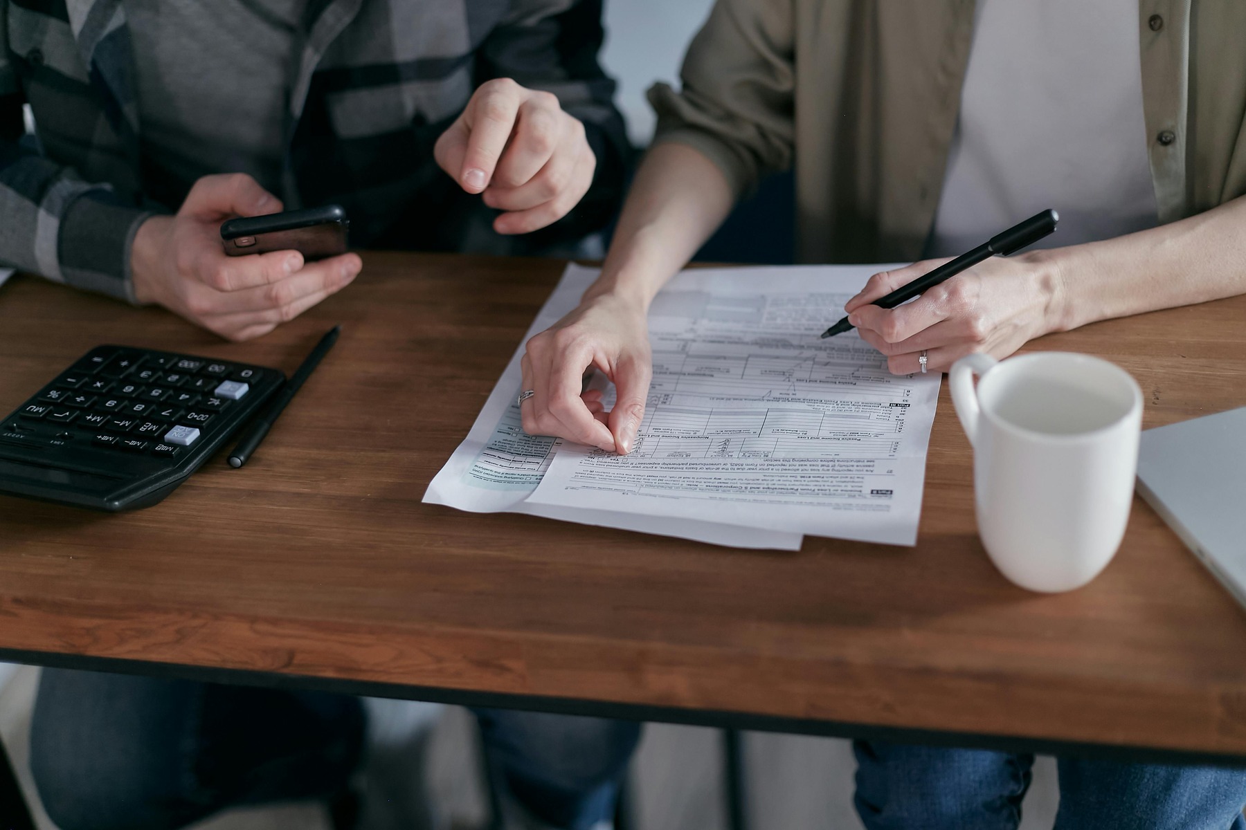Couple filing documents together